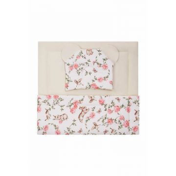 Set 2 piese Qmini pentru patut carucior si cosulet Rabbit Beige Set 2 piese Qmini pentru patut carucior si cosulet Rabbit Beige