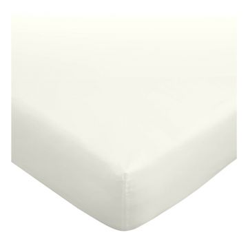 Cearceaf crem din bumbac egiptean cu elastic 90x190 cm âu0080Bianca