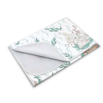 Paturica moale, MimiNu, Cu doua fete, Dimensiune 75x100 cm, Din bumbac certificat Oeko Tex Standard 100, Lulu Natural