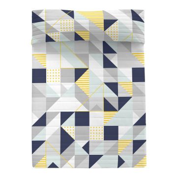 Cuvertură matlasată din bumbac 260x260 cm Geo dot – Blanc