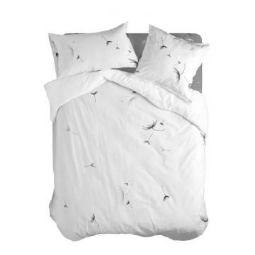 Husă de pilotă albă din bumbac pentru pat de o persoană 140x200 cm Dandelion – Blanc