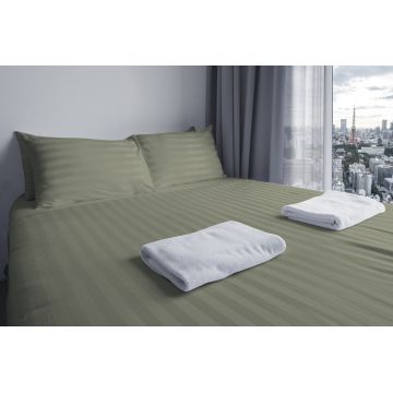 Lenjerie 2 persoane Nature, 100% Bambus, 4 piese, Bej inchis