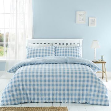 Lenjerie de pat albastră pentru pat de o persoană 135x200 cm – Catherine Lansfield