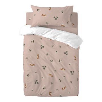 Lenjerie de pat pentru copii din bumbac pentru pătuț 100x120 cm Fox forest – Happy Friday