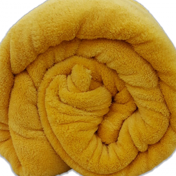 Patura pufoasa Coral Fleece, poliester, galben, 150 x 200 cm