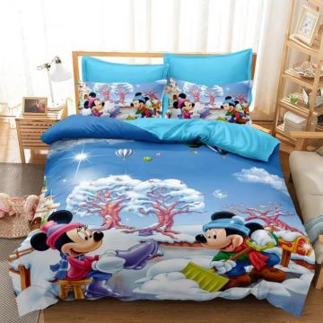 Lenjerie De Pat Finet Premium - Winter Minnie Mickey Mouse