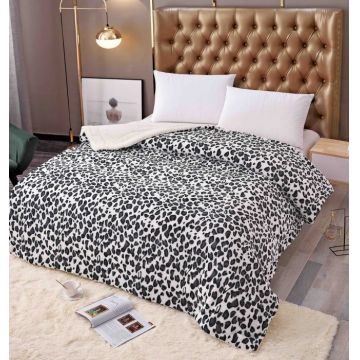 Patura Cocolino Cu Blanita 200x230cm - White leopard