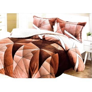 Pilota Cocolino Cu Blanita 200x230 + 2 Fete De Perna 50x70, Brown Triangles