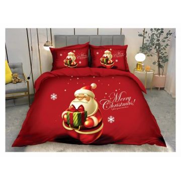 Set Lenjerie De Pat Craciun 6 Piese - Merry Christmas Red