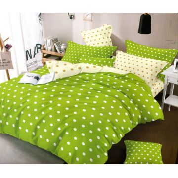 Set Pilota Microfibra Cu 2 Fete, Green light yellow dots