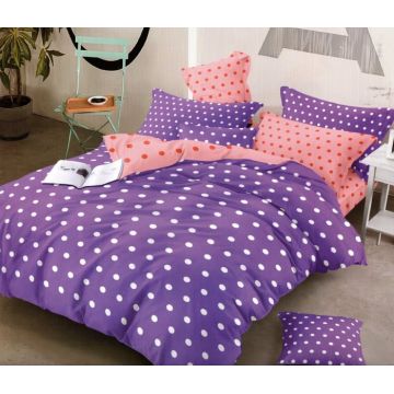 Set Pilota Microfibra Cu 2 Fete, Purple pink dots