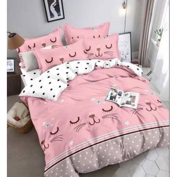 Lenjerie De Pat 1 Persoana, Pink Cat