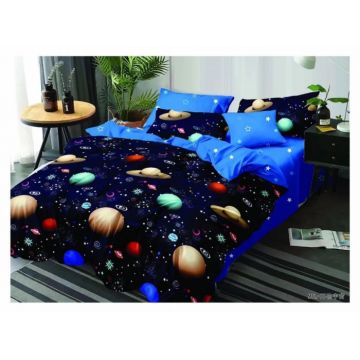 Lenjerie Pat Dublu, Bumbac Finet, 6 Piese - Galaxy