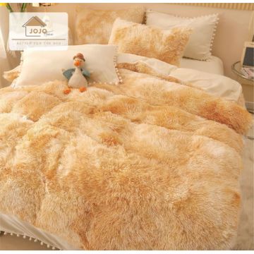 Lenjerie pat super pufoasa COCOLINO Fluffy 6 Piese - Galben Multicolor