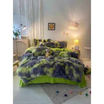 Lenjerie pat super pufoasa COCOLINO Fluffy 6 Piese - Green
