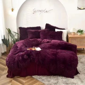 Lenjerie pat super pufoasa COCOLINO Fluffy 6 Piese - Purple