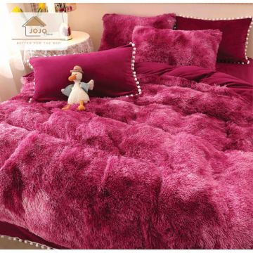 Lenjerie pat super pufoasa COCOLINO Fluffy 6 Piese - Visiniu