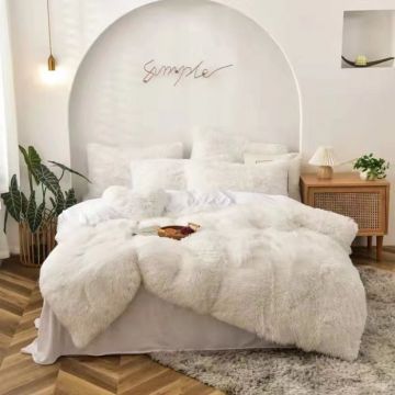 Lenjerie pat super pufoasa COCOLINO Fluffy 6 Piese - White