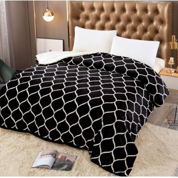 Patura Cocolino Cu Blanita 200x230cm - Black Hexagon