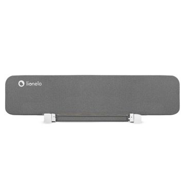 Bariera de protectie pentru pat, Lionelo, Lora XL, Pliabila, Sistem de blocare StandSafe, Geanta de transport inclusa, 150x46 cm, Conform cu BS 7972:2001+A1:2009, Gri