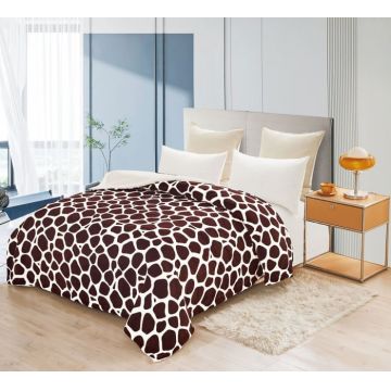 Lenjerie De Pat Cocolino Cu Blanita 4 Piese Pat 2 Persoane, Leopard