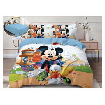 Lenjerie Pat Dublu, Bumbac Finet, 6 piese, IDENTIC CU POZA - Mickey