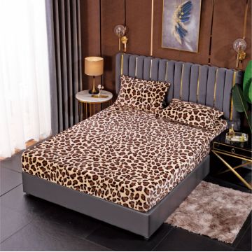 Husa de pat cu elastic cocolino + 2 Fete de Perna, Leopard