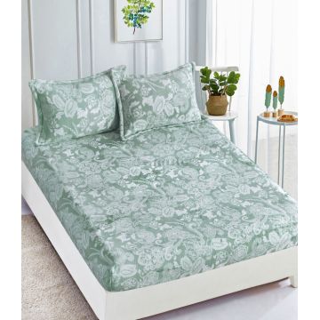 Husa de pat cu elastic cocolino + 2 Fete de Perna - Verde