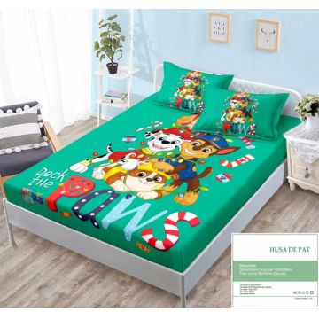 Husa Din Bumbac Tip Finet Cu Elastic 140x200 - Deck The Paws