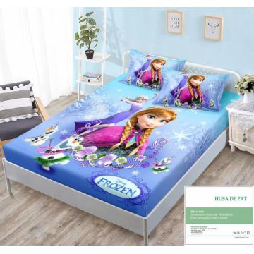 Husa Din Bumbac Tip Finet Cu Elastic 140x200 - Hawaii Olaf