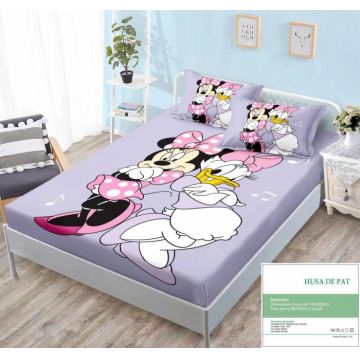 Husa Din Bumbac Tip Finet Cu Elastic 140x200 - Minnie Daisy
