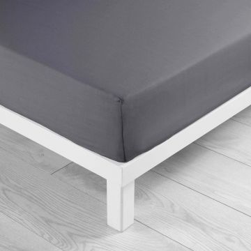 Cearceaf gri antracit din microfibră cu elastic 90x190 cm Oscar – douceur d'intérieur