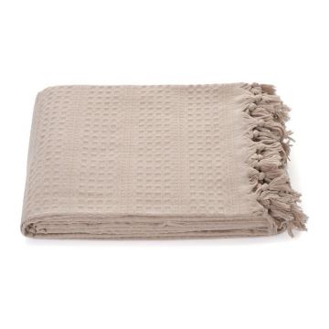 Cuvertură bej din bumbac 220x240 cm Lotus – Mijolnir