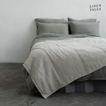 Cuvertură în culoare naturală matlasată din in 140x220 cm Melange – Linen Tales