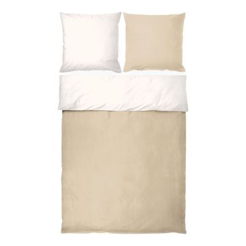 Lenjerie de pat albă/bej din bumbac percal pentru pat de o persoană/extinsă 140x220 cm Shades – Mette Ditmer Denmark Lenjerie de pat albă/bej din bumbac percal pentru pat de o persoană/extinsă 140x220 cm Shades – Mette Ditmer Denmark