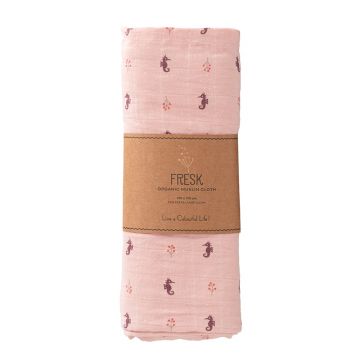 Muselina pentru copii model Caluti de mare 120x120 cm