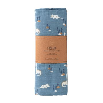 Muselina pentru copii model Dino 120x120 cm