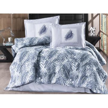 Set Lenjerie si Cuvertura Puma Albastra (Bumbac 100%)