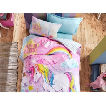 Lenjerie Copii cu Elastic 100x200 Dream Mint (Bumbac 100%)