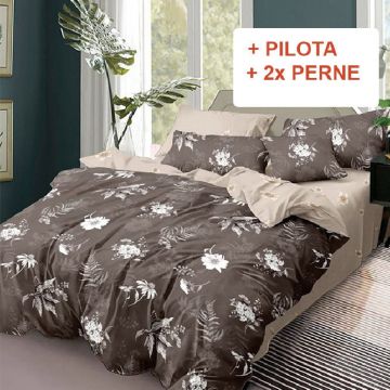 Pachet Lenjerie cu Elastic 180x200 cm + Pilota + Perne Grelier (Finet)