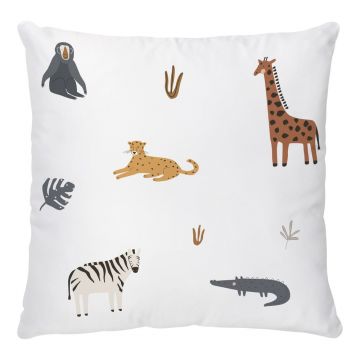 Față de pernă pentru copii din bumbac satinat 45x45 cm Safari Animals – Butter Kings