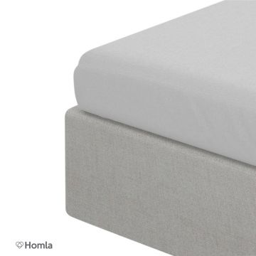 Cearceaf de pat cu elastic Danielle, Homla, 180x200 cm, bumbac satinat, gri