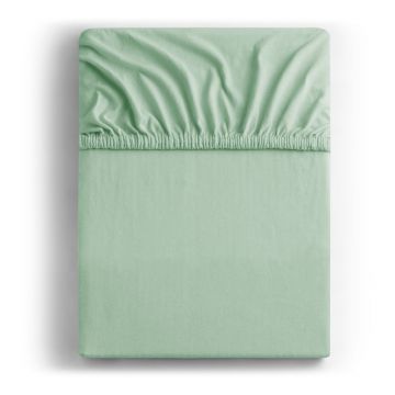 Cearceaf verde deschis din jerseu cu elastic 200x200 cm Amber – Restilo