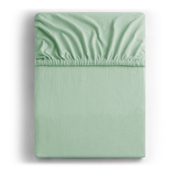 Cearceaf verde deschis din jerseu cu elastic 220x200 cm Amber – DecoKing