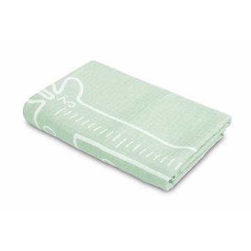 Paturica aniversara pentru bebelusi cu grafic crestere in inaltime 120 x 120 cm Green Giraffe
