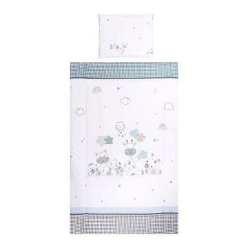 Set lenjerie pat 3 piese, bumbac ranforce, Cosy, Giraffe White