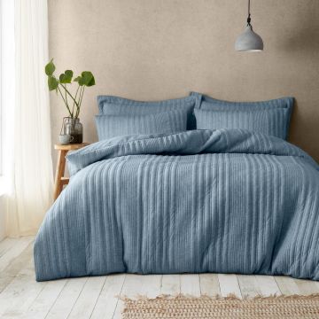 Lenjerie de pat albastră pentru pat dublu 200x200 cm Tamba Stripe – Pineapple Elephant