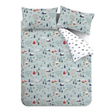 Lenjerie de pat din flanelă pentru pat dublu 200x200 cm Winter Scene – Bianca