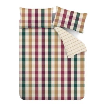 Lenjerie de pat pentru pat dublu 200x200 cm Autumn Check – Catherine Lansfield Lenjerie de pat pentru pat dublu 200x200 cm Autumn Check – Catherine Lansfield