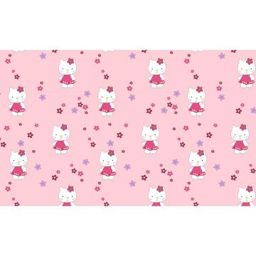 Lenjerie patut Kitty Floricele 4 piese roz